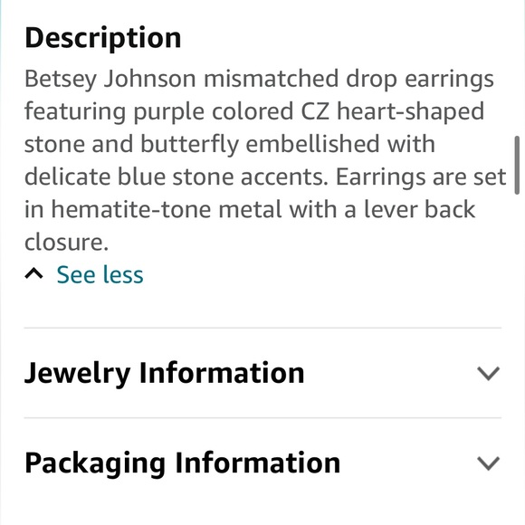 NIB Betsey Johnson mismatch drop butterfly earrings - Picture 6 of 6